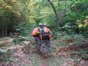 Carrigg and Papia on the trail